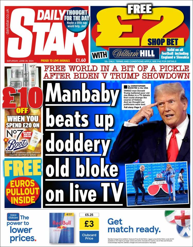 Portada de Daily Star (Reino Unido)