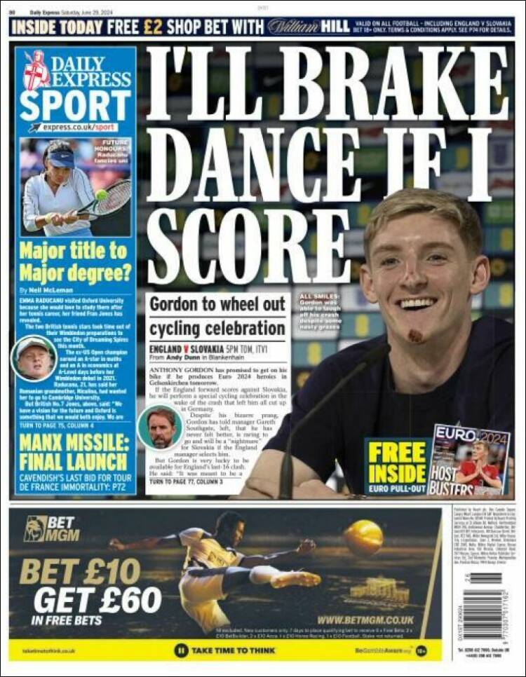 Portada de Express Sport (Reino Unido)
