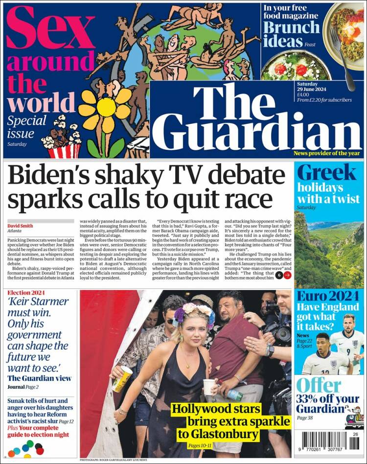 Portada de The Guardian (Reino Unido)