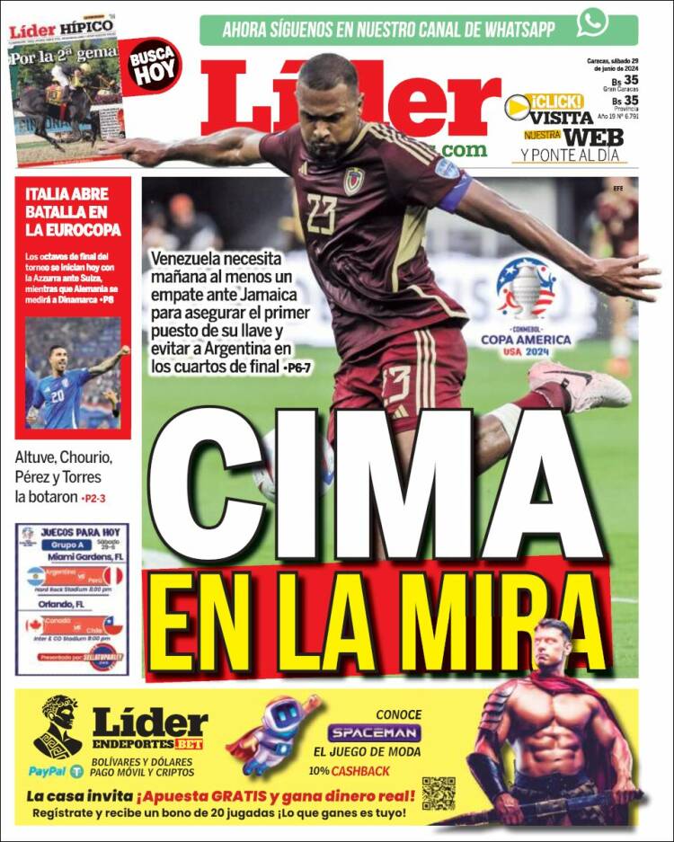 Portada de Lider en deportes (Venezuela)