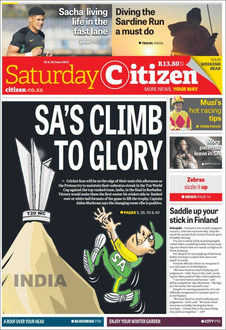 Portada de The Citizen (Sud&aacute;frica)