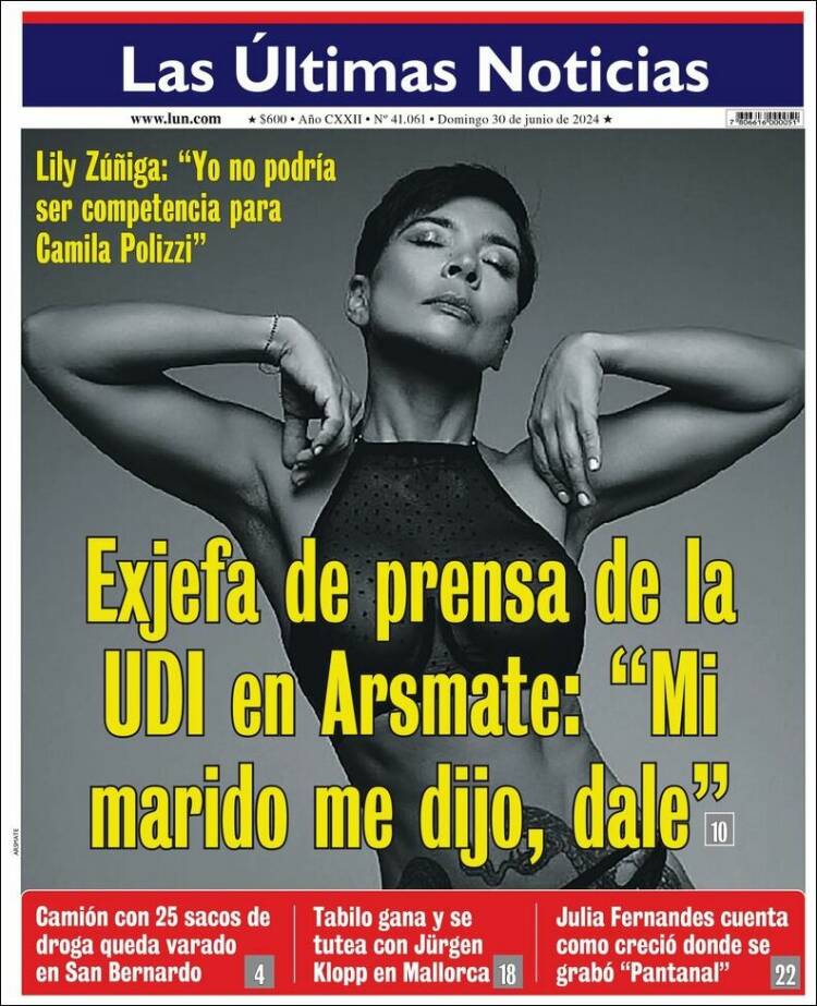 Portada de Las Últimas Noticias (Chile)