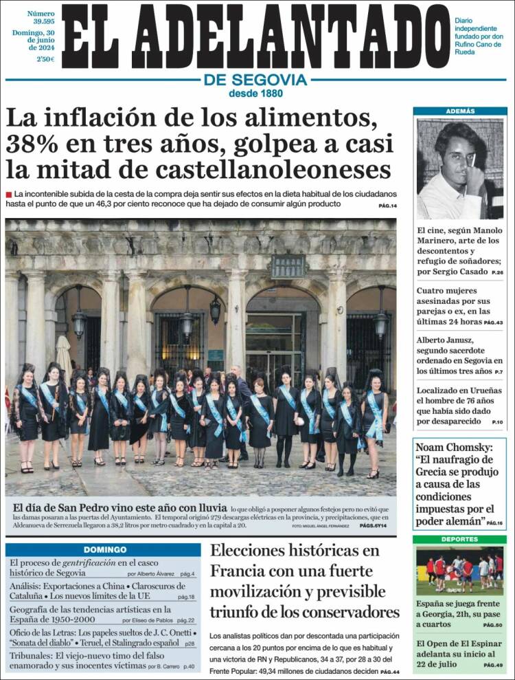 Portada de El Adelantado de Segovia (España)