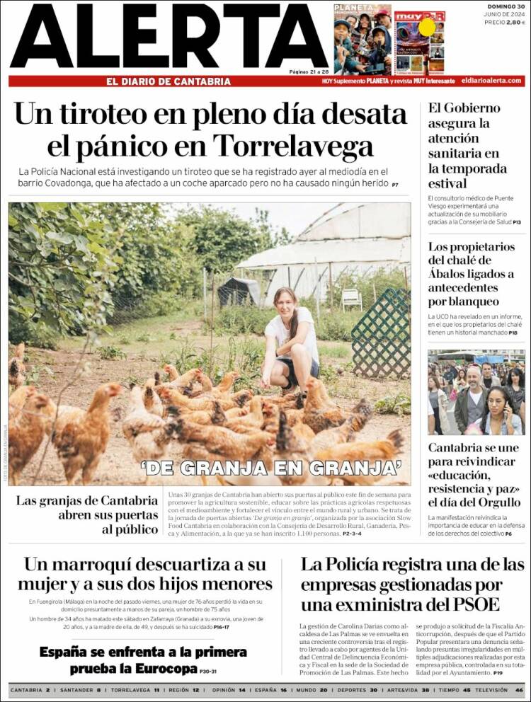 Portada de Alerta - El Diario de Cantabria (España)