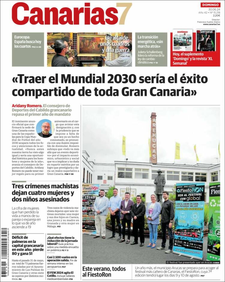 Portada de Canarias 7 (España)