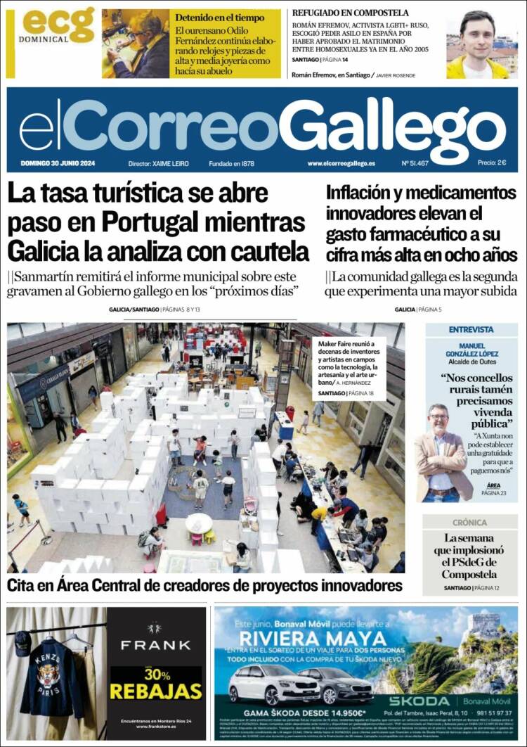 Portada de El Correo Gallego (España)