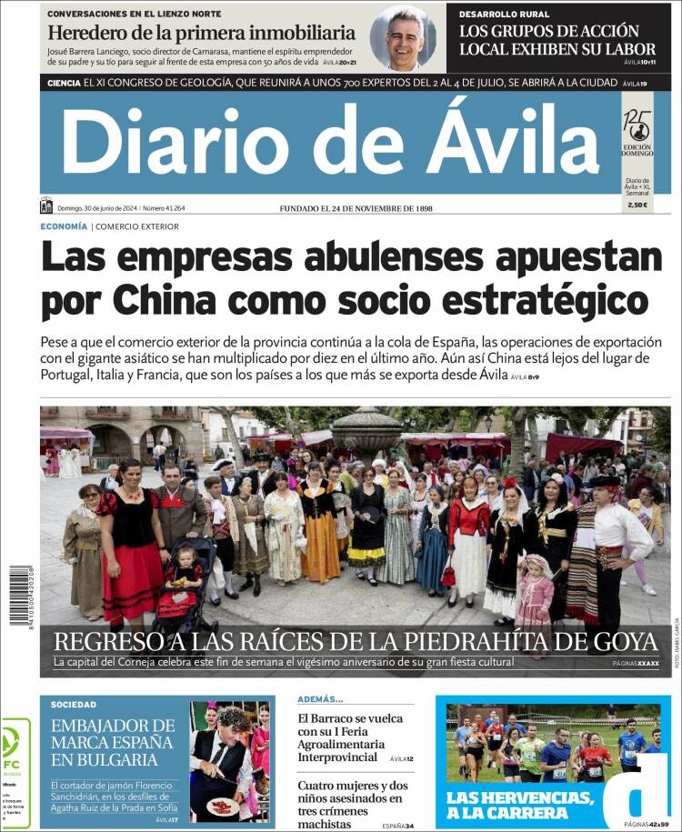 Portada de Diario de Ávila (España)