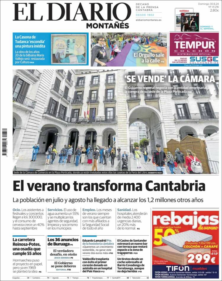 Portada de El Diario Montañés (España)