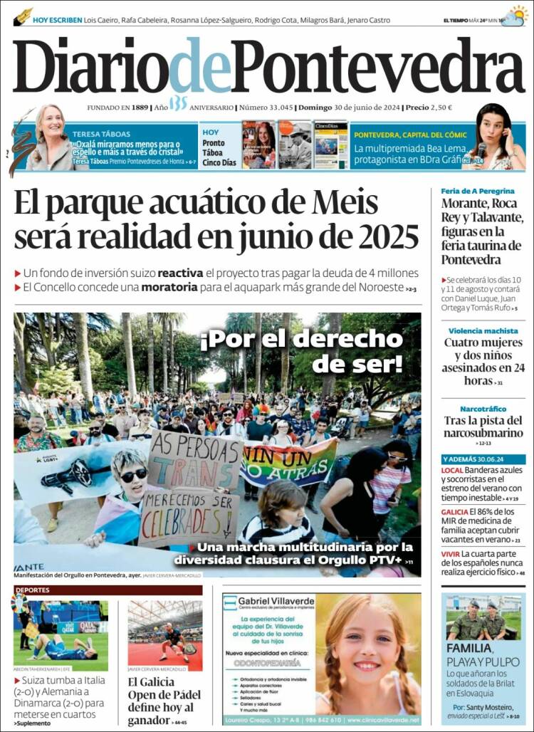 Portada de Diario de Pontevedra (España)