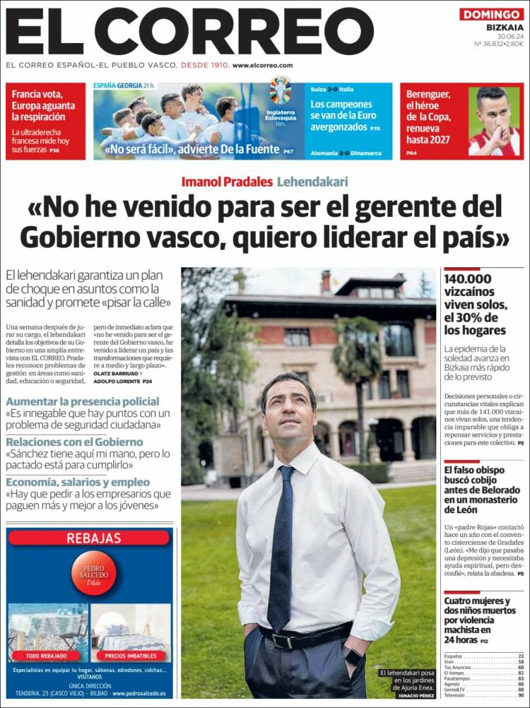 Portada de El Correo (España)