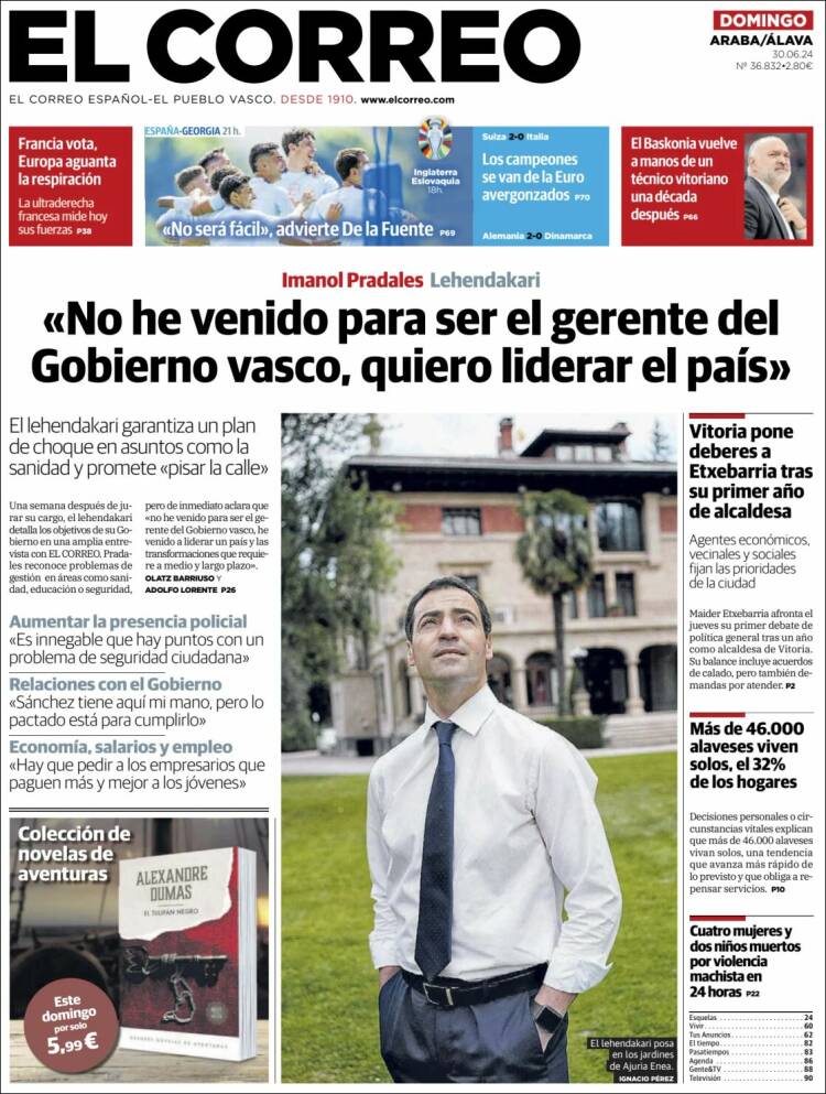 Portada de El Correo - Álava (España)