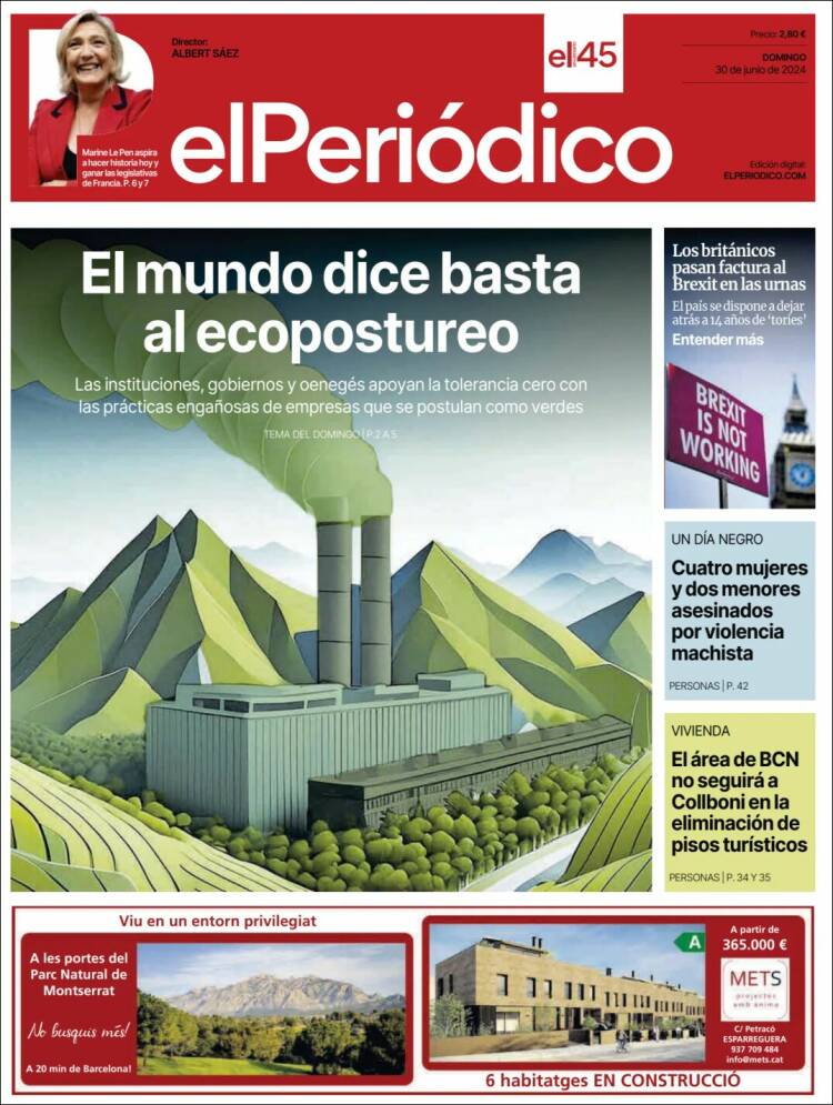 Portada de El Periódico (España)