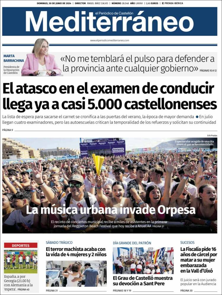 Portada de El Periódico Mediterraneo (España)