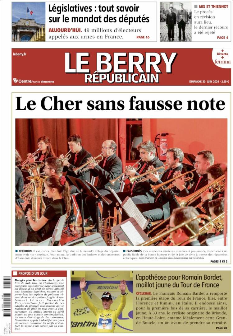 Portada de Berry Republicain (Francia)