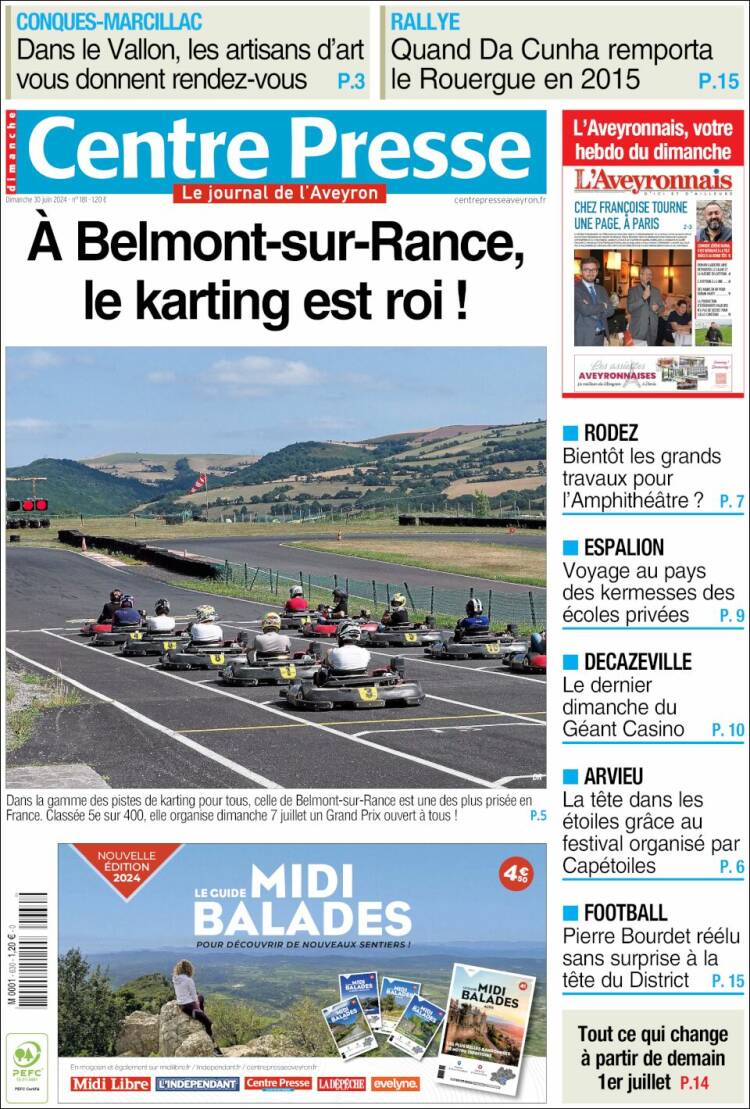 Portada de Centre Presse (Francia)