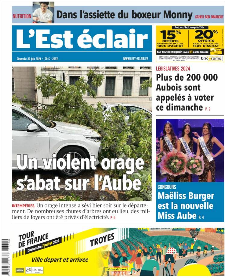 Portada de L'Est Eclair (Francia)