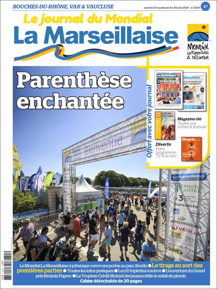 Portada de La Marseillaise (Francia)