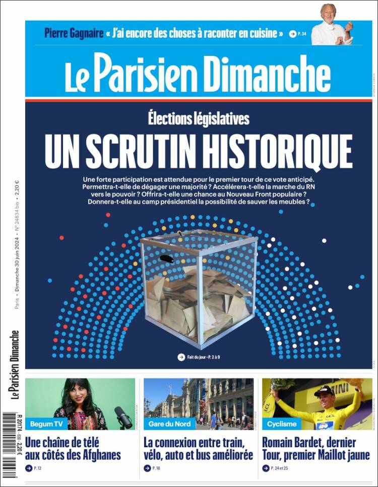 Portada de Le Parisien (Francia)