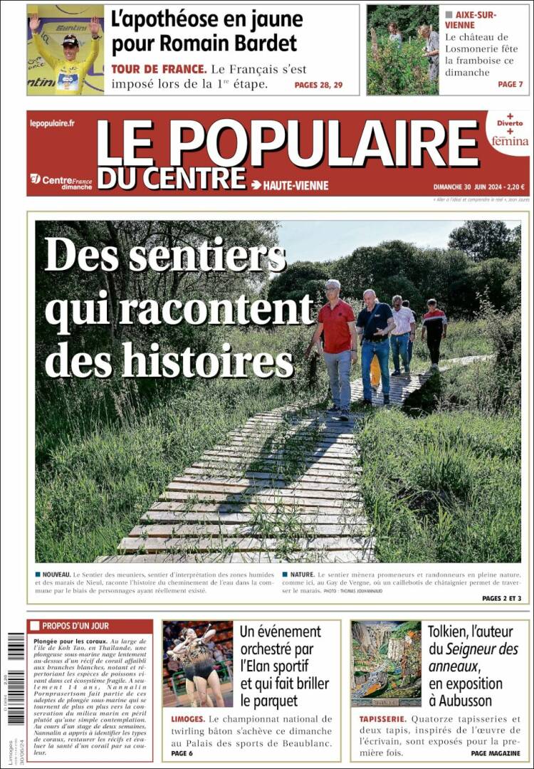 Portada de Le Populaire du Centre (Francia)