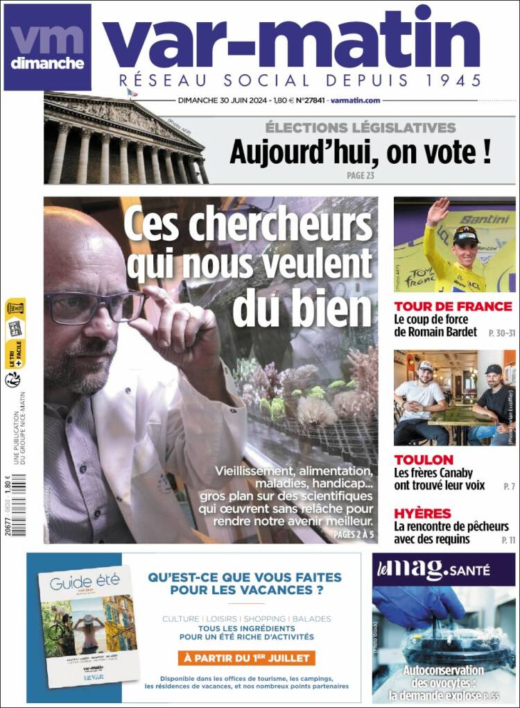 Portada de Var-Matin (Francia)