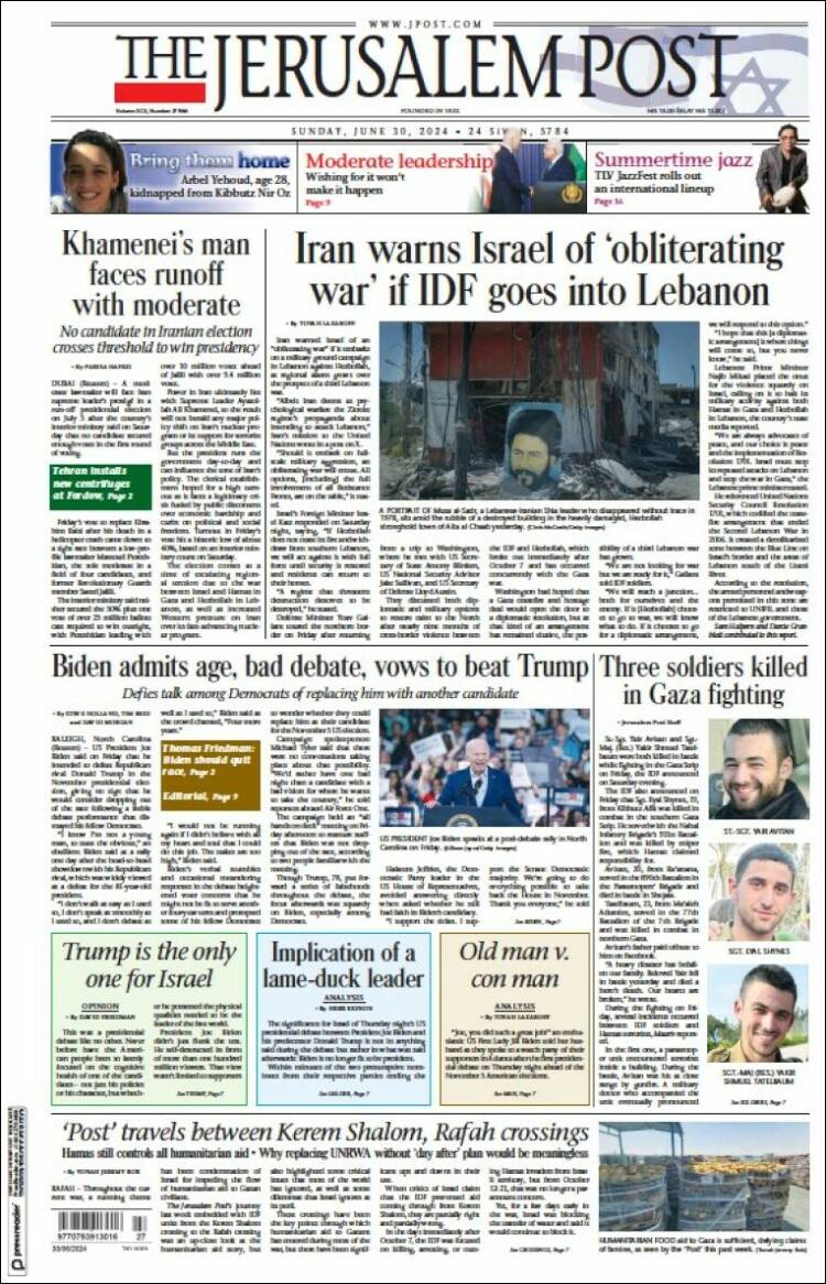 Portada de The Jerusalem Post (Israel)