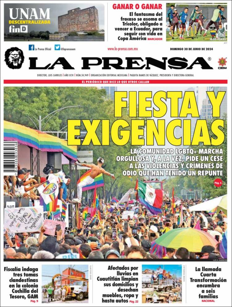 Portada de La Prensa (M&eacute;xico)