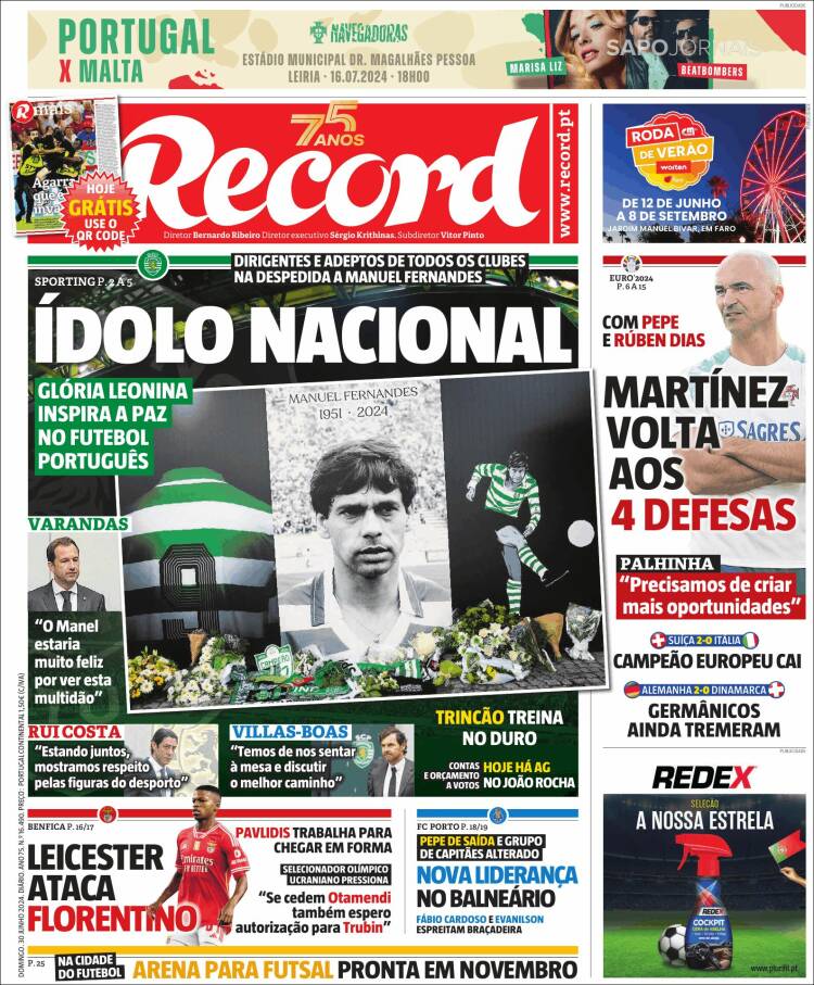 Portada de Jornal de Negócios (Portugal)