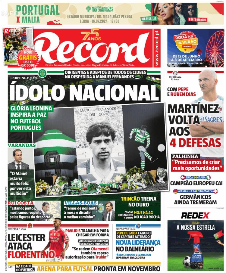 Portada de Record (Portugal)