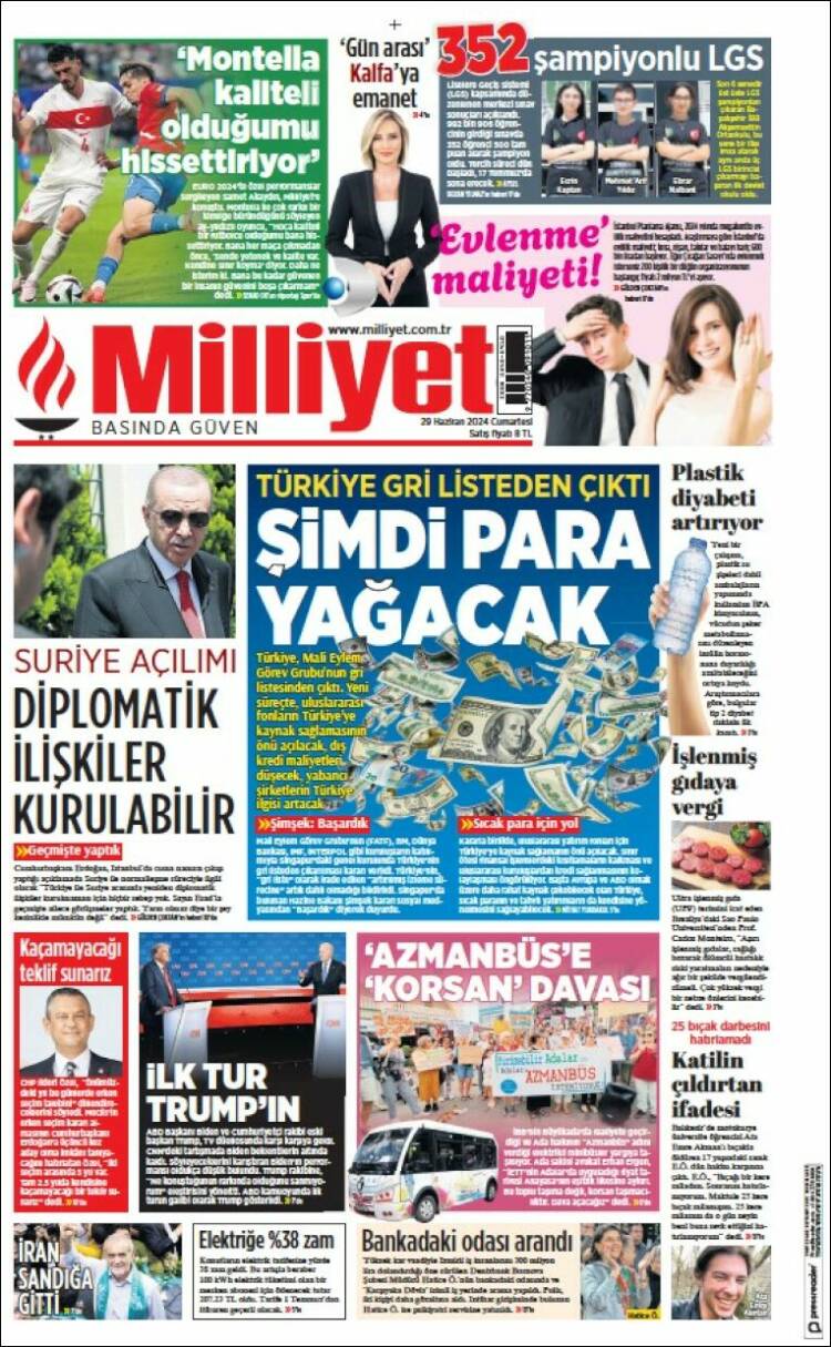Portada de Milliyet (Turqu&iacute;a)