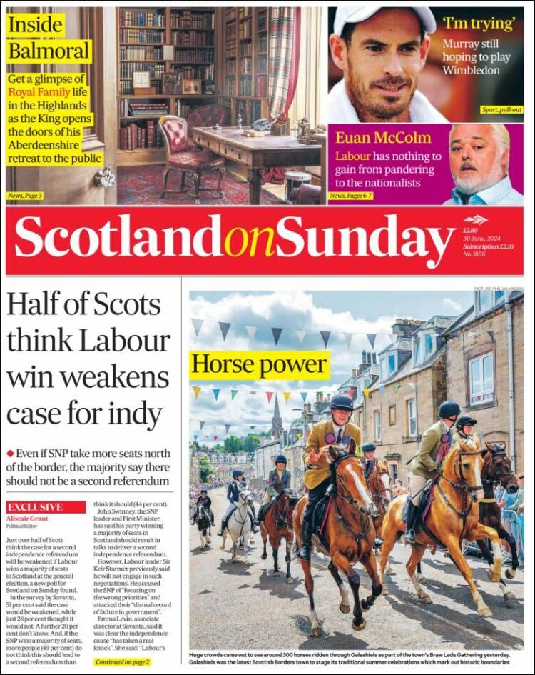 Portada de The Scotsman (Reino Unido)
