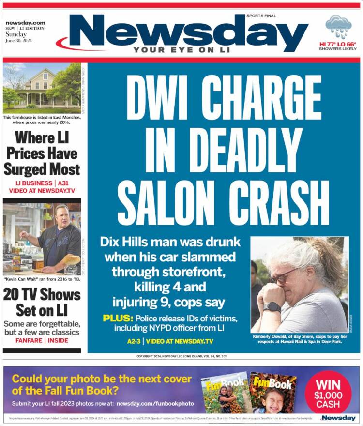 Portada de Newsday (USA)