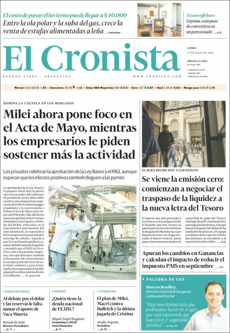 Portada de El Cronista Comercial (Argentina)