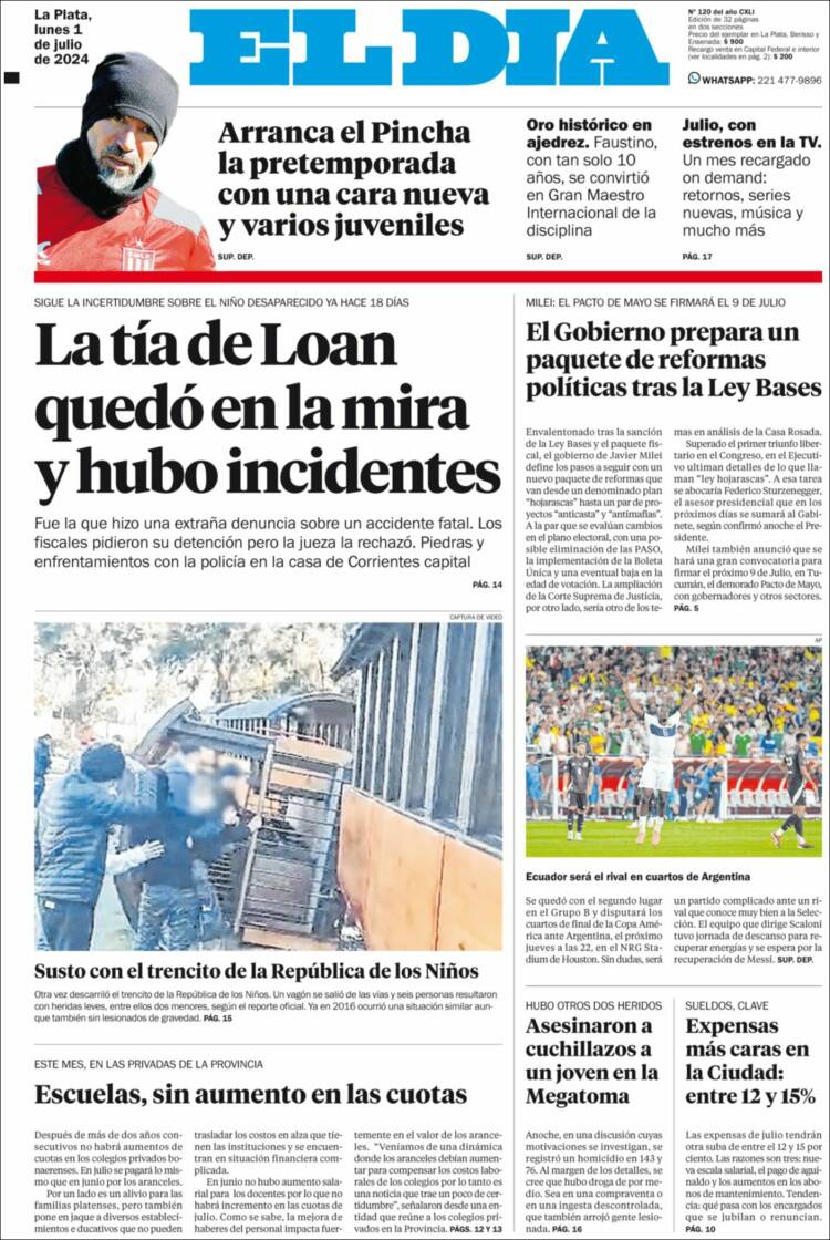 Portada de El Día de la Plata (Argentina)