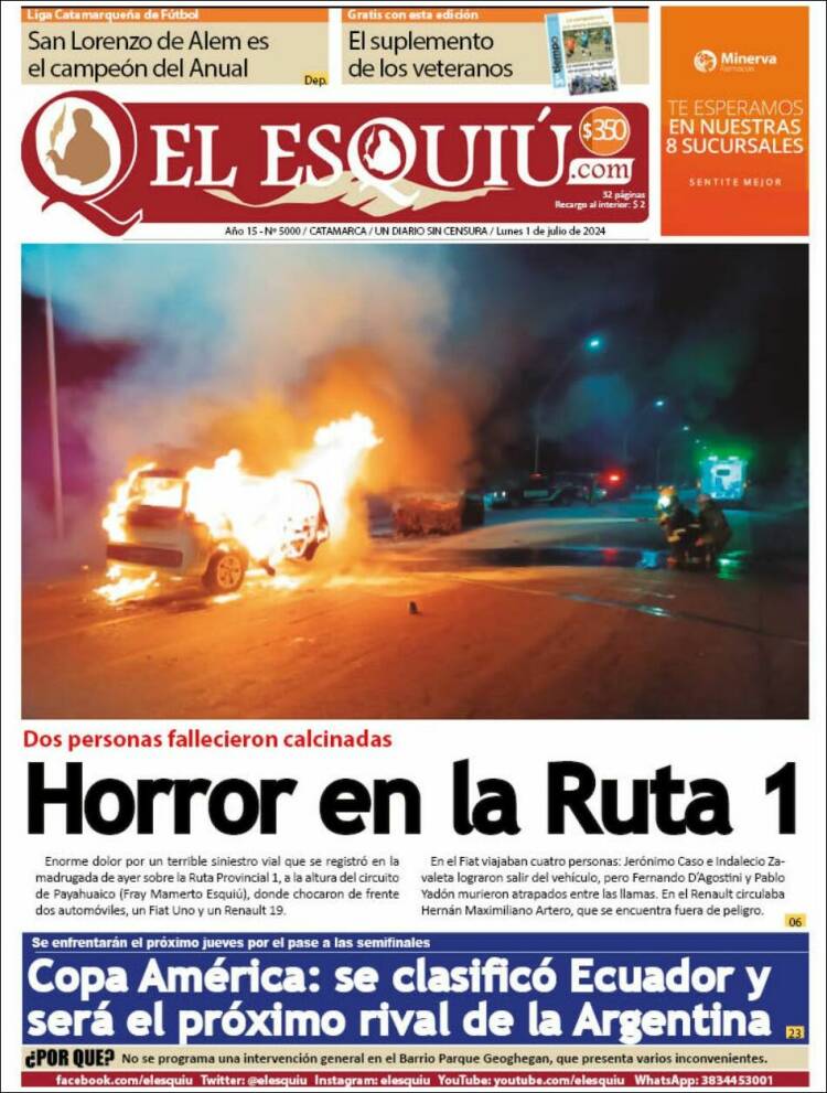 Portada de El Esquiu (Argentina)