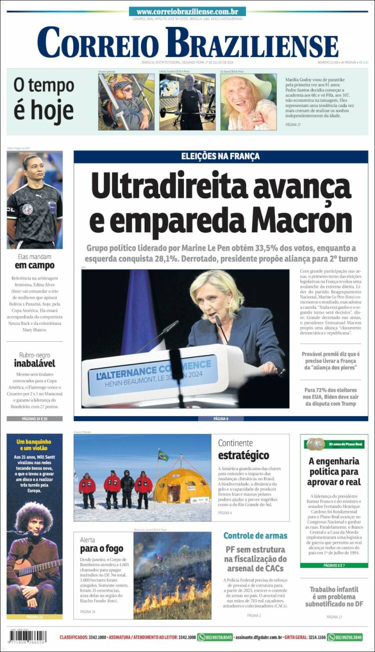 Portada de Correio Braziliense (Brasil)