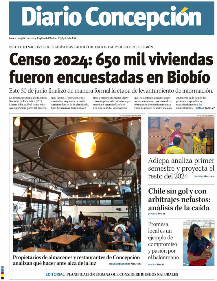 Portada de Diario de Concepción (Chile)