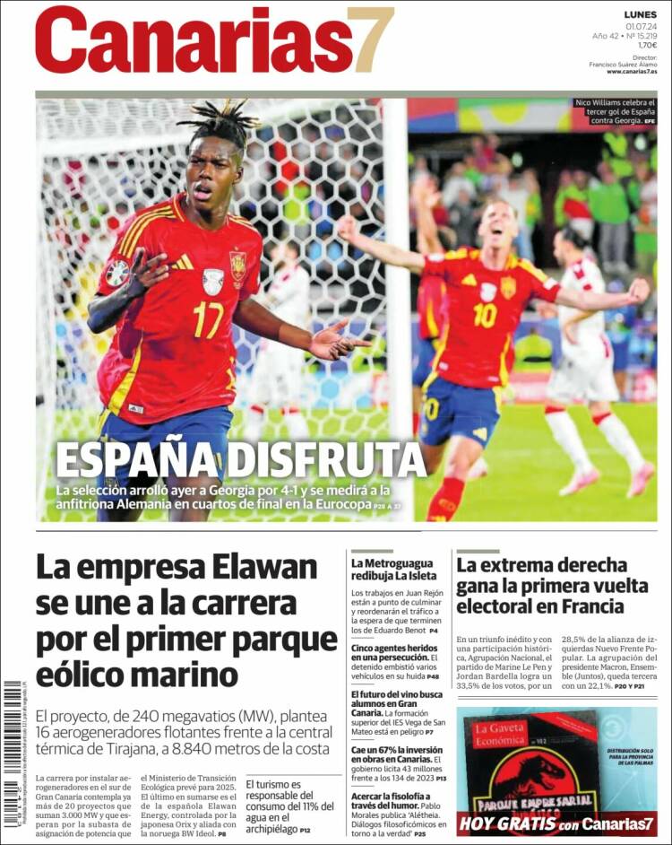 Portada de Canarias 7 (Espagne)