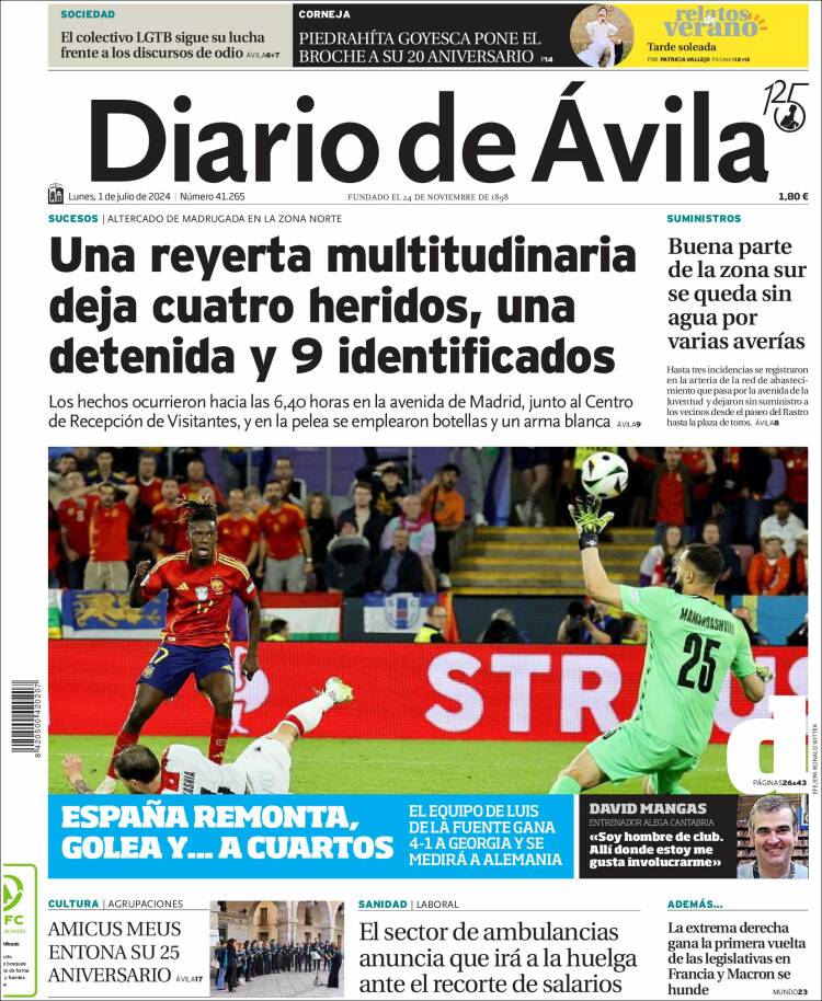 Portada de Diario de Ávila (España)