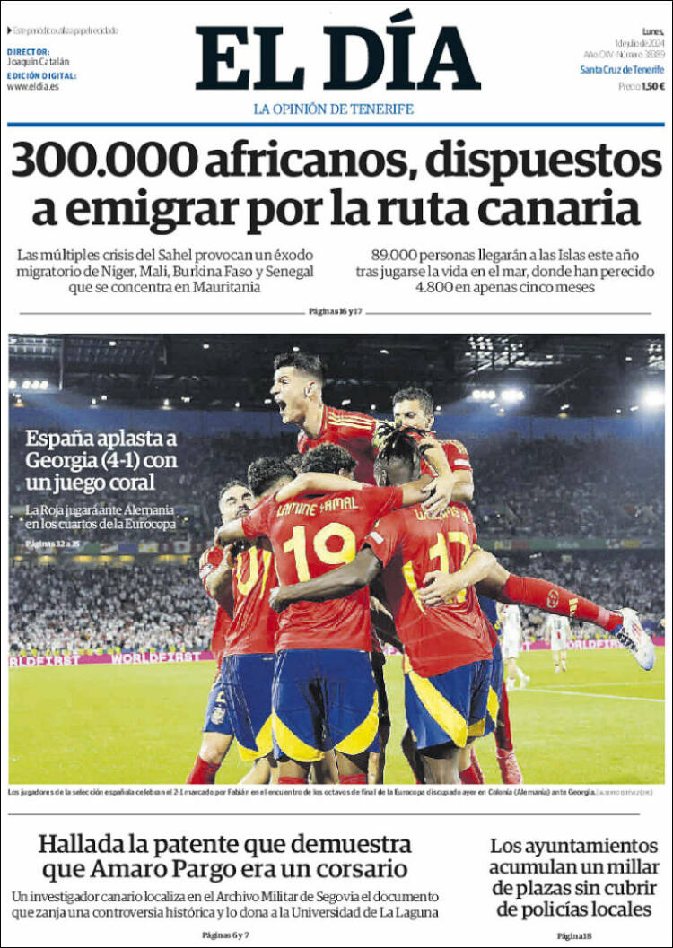 Portada de El Día (España)