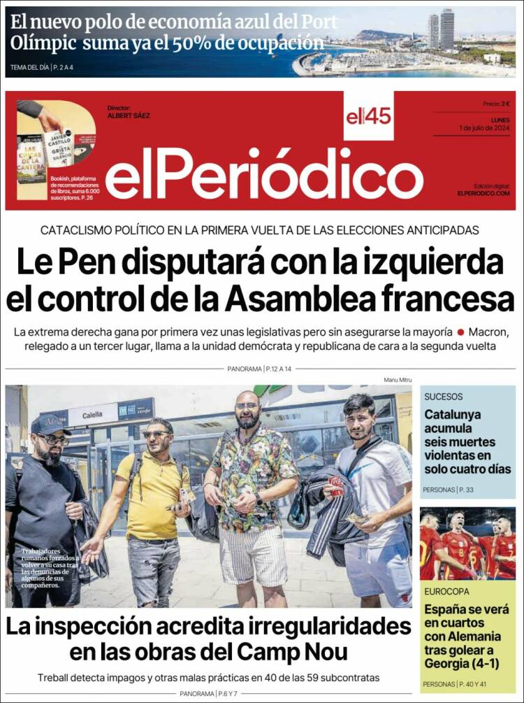 Portada de El Periódico (España)