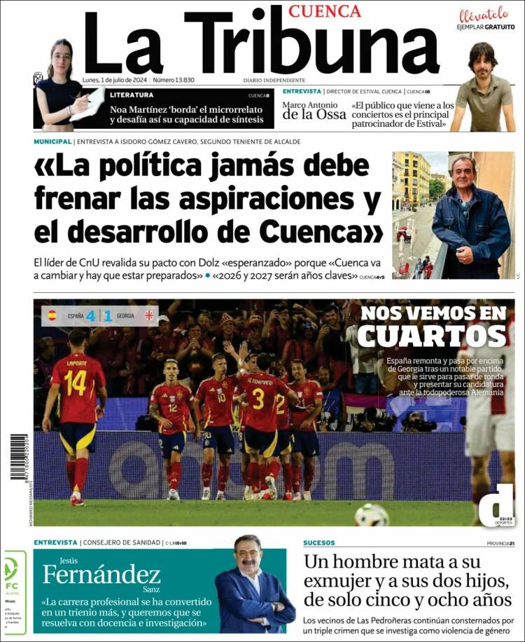 Portada de La Tribuna de Cuenca (Espagne)