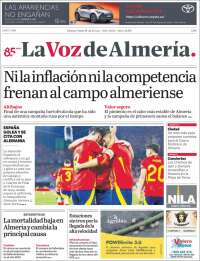 Portada de La Voz de Almería (España)