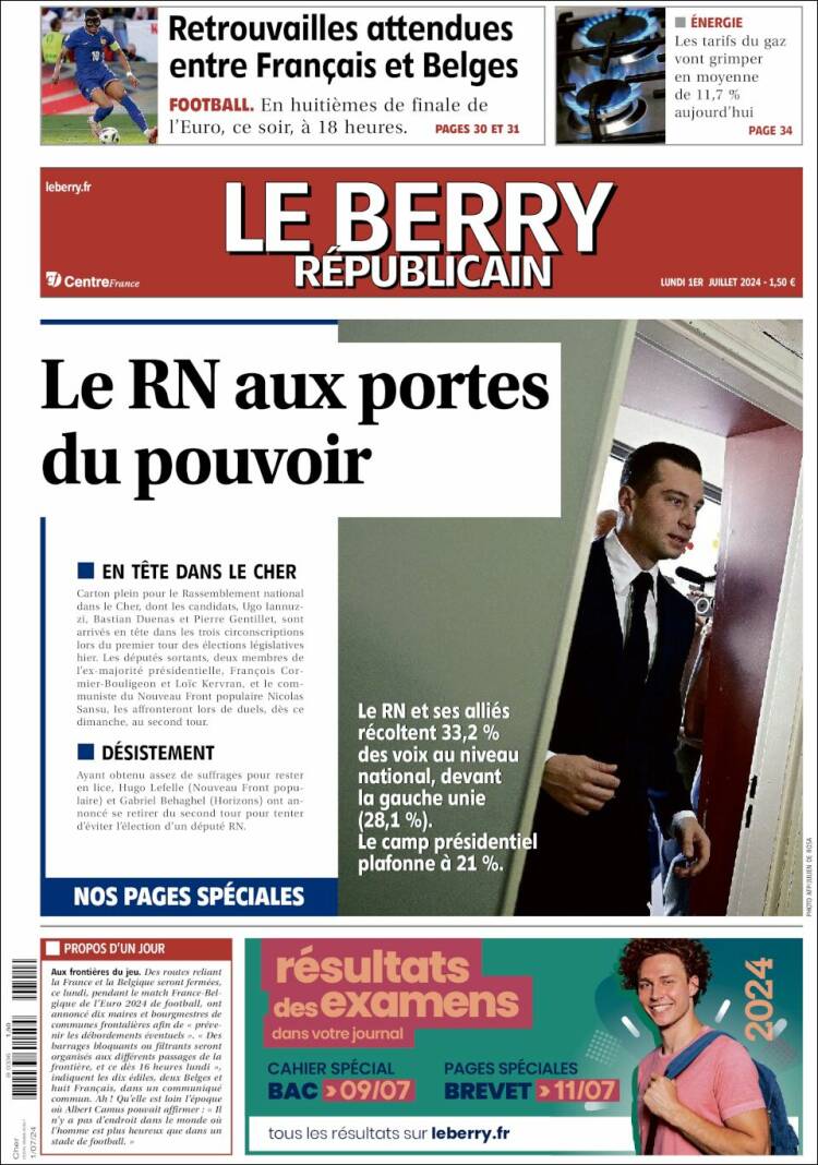 Portada de Berry Republicain (Francia)