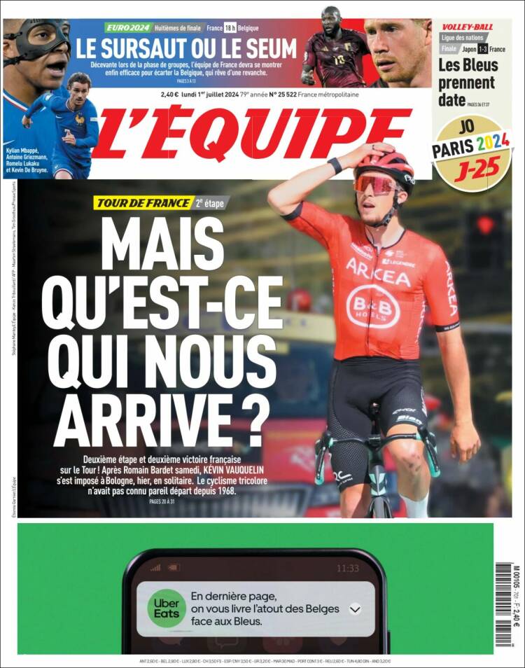 Portada de L'Equipe (France)