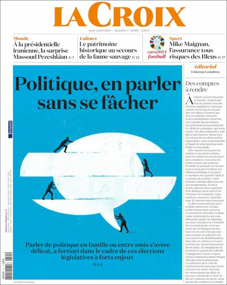 Portada de La Croix (Francia)