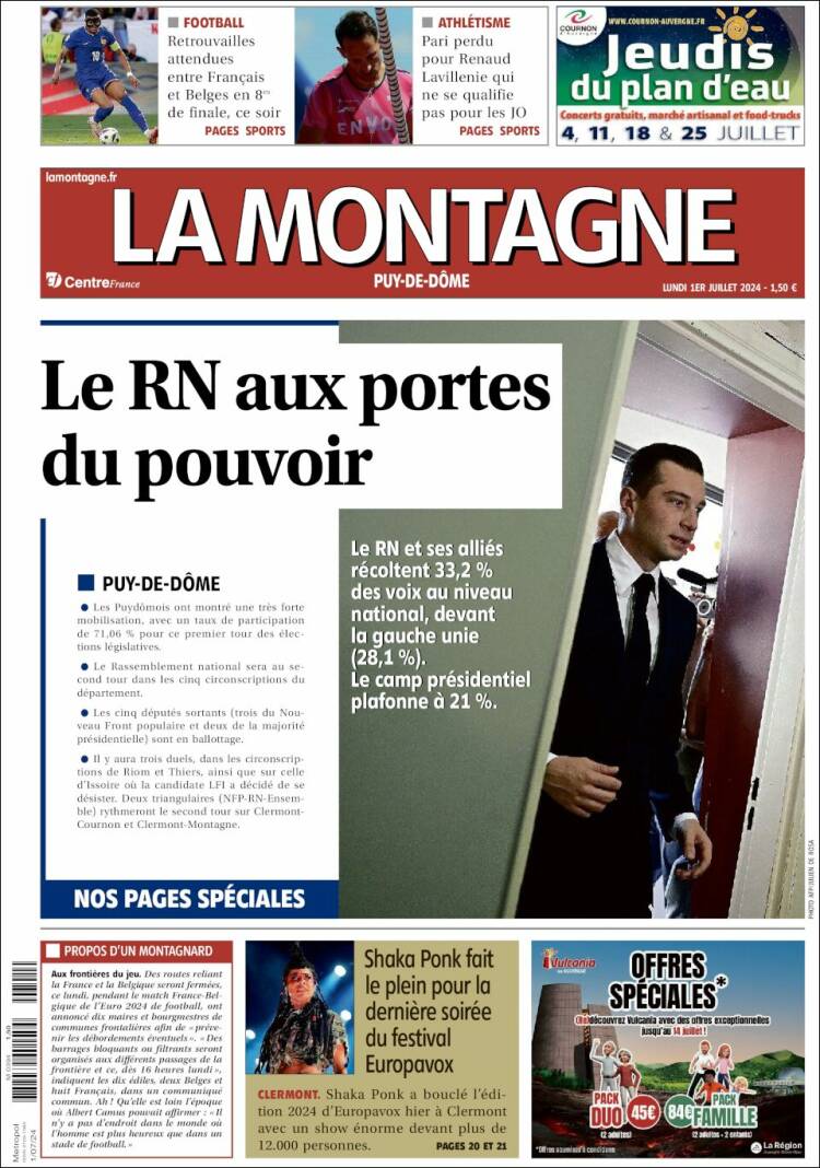 Portada de La Montagne (Francia)