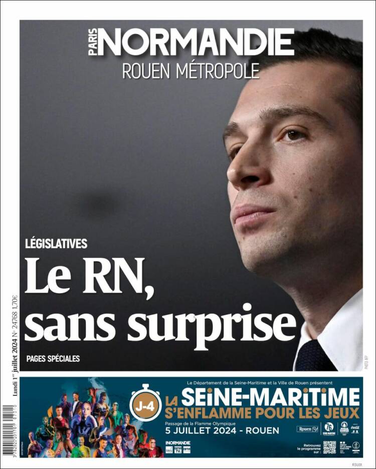 Portada de Paris Normandie (Francia)