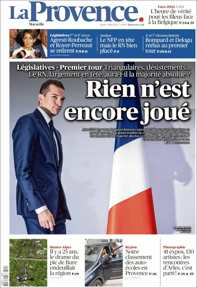 Portada de La Provence (Francia)