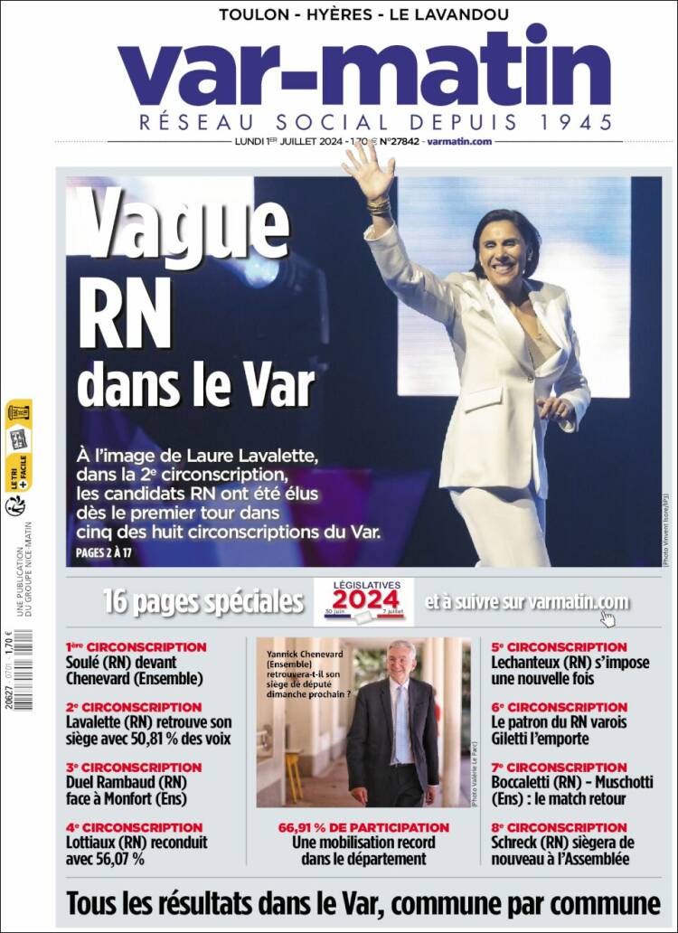 Portada de Var-Matin (Francia)