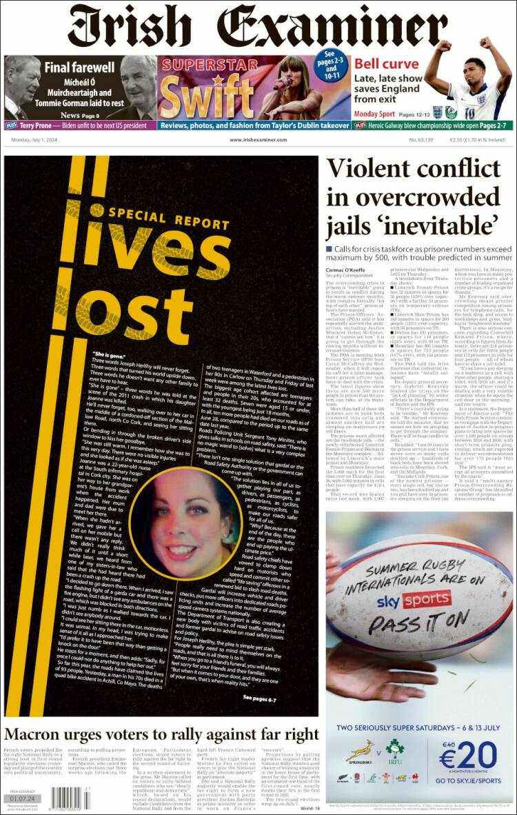 Portada de Irish Examiner (Ireland)